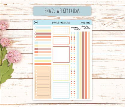 AUGUST Stickers for The Scout Laurel Denise Planner (formerly Portrait Planner). Neutral Color || PN