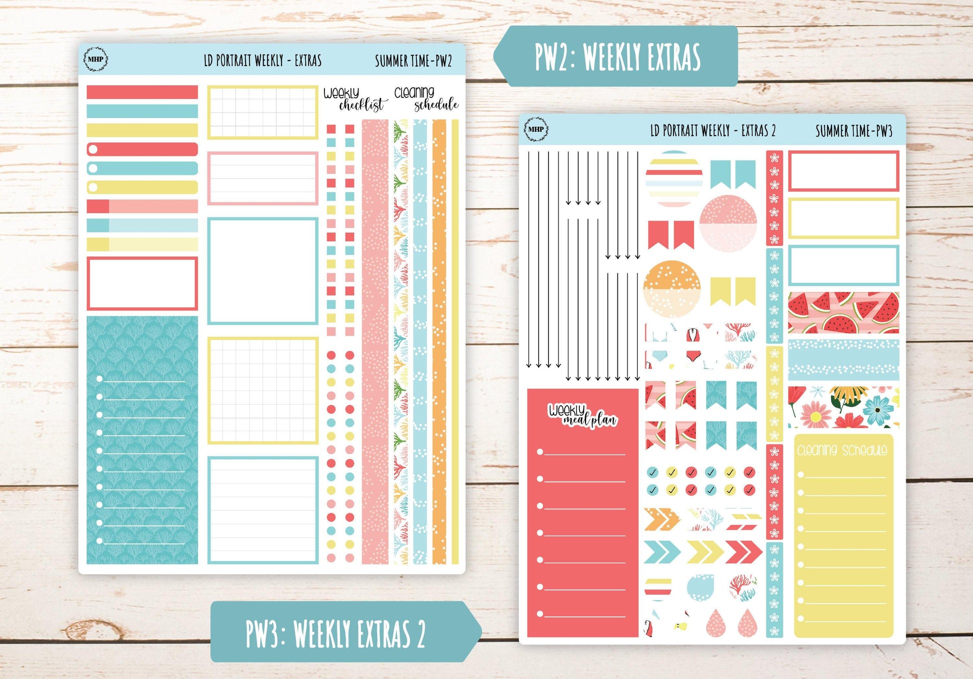 AUGUST Stickers for The Scout Laurel Denise Planner (formerly Portrait Planner). "Summer Time4" || PST