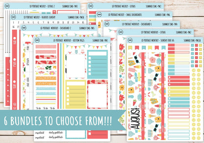 AUGUST Stickers for The Scout Laurel Denise Planner (formerly Portrait Planner). "Summer Time4" || PST