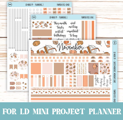 NOVEMBER Stickers for The Rose Small Laurel Denise Planner (Formerly Mini Project Planner) "Pumpkin Spice" || LD408PS