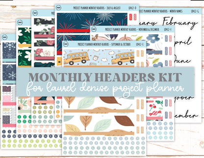 Monthly Headers Set for Laurel Denise The Rose Large Laurel Denise Planner (Formerly Project Planner) || LD412