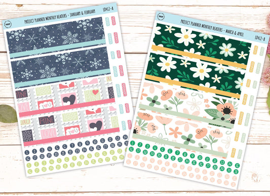 Monthly Headers Set for Laurel Denise The Rose Large Laurel Denise Planner (Formerly Project Planner) || LD412
