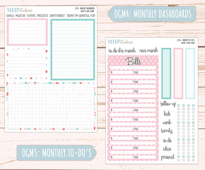 FEBRUARY 2025 Stickers for Large size Horizontal & Vertical Laurel Denise Planners. (Formerly Original Size) "Lover's Lane" || OGLL
