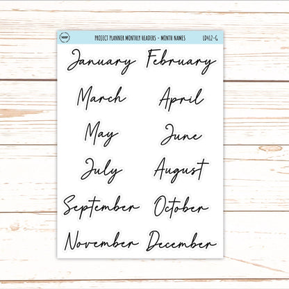 Monthly Headers Set for Laurel Denise The Rose Large Laurel Denise Planner (Formerly Project Planner) || LD412