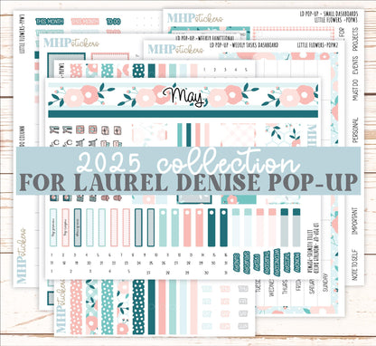 May 2025 Stickers for The Jo Laurel Denise Planner (Formerly Pop-Up Planner) "Little Flowers" || POPLF