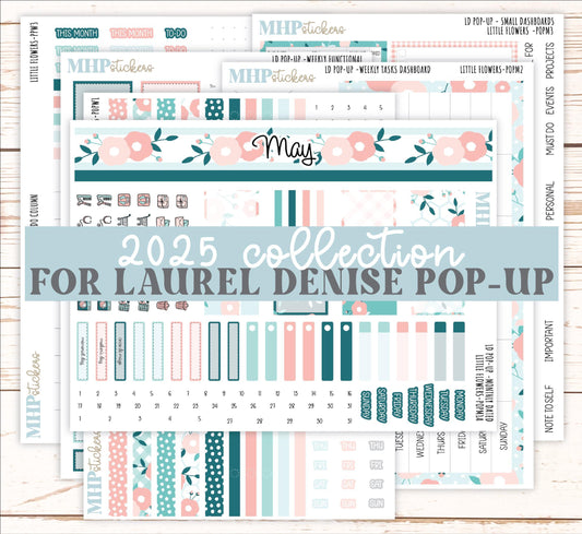 May 2025 Stickers for The Jo Laurel Denise Planner (Formerly Pop-Up Planner) "Little Flowers" || POPLF