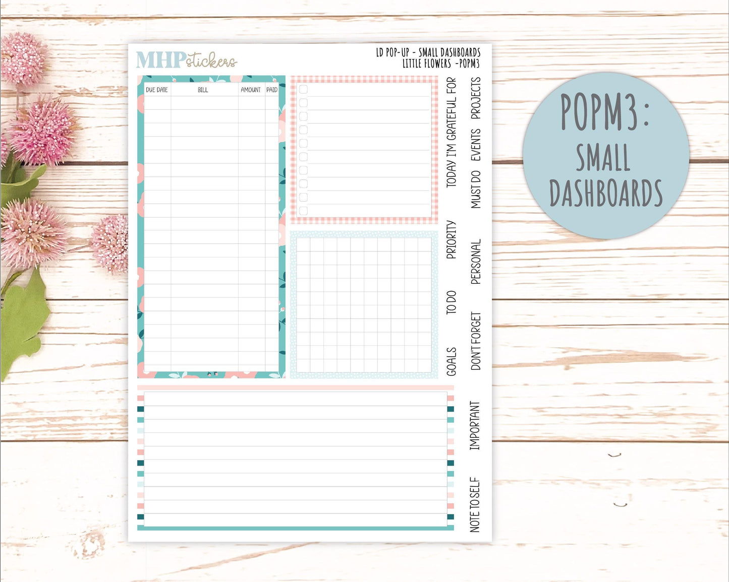May 2025 Stickers for The Jo Laurel Denise Planner (Formerly Pop-Up Planner) "Little Flowers" || POPLF