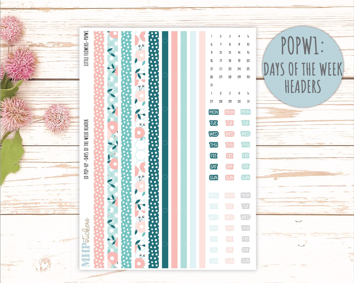 May 2025 Stickers for The Jo Laurel Denise Planner (Formerly Pop-Up Planner) "Little Flowers" || POPLF