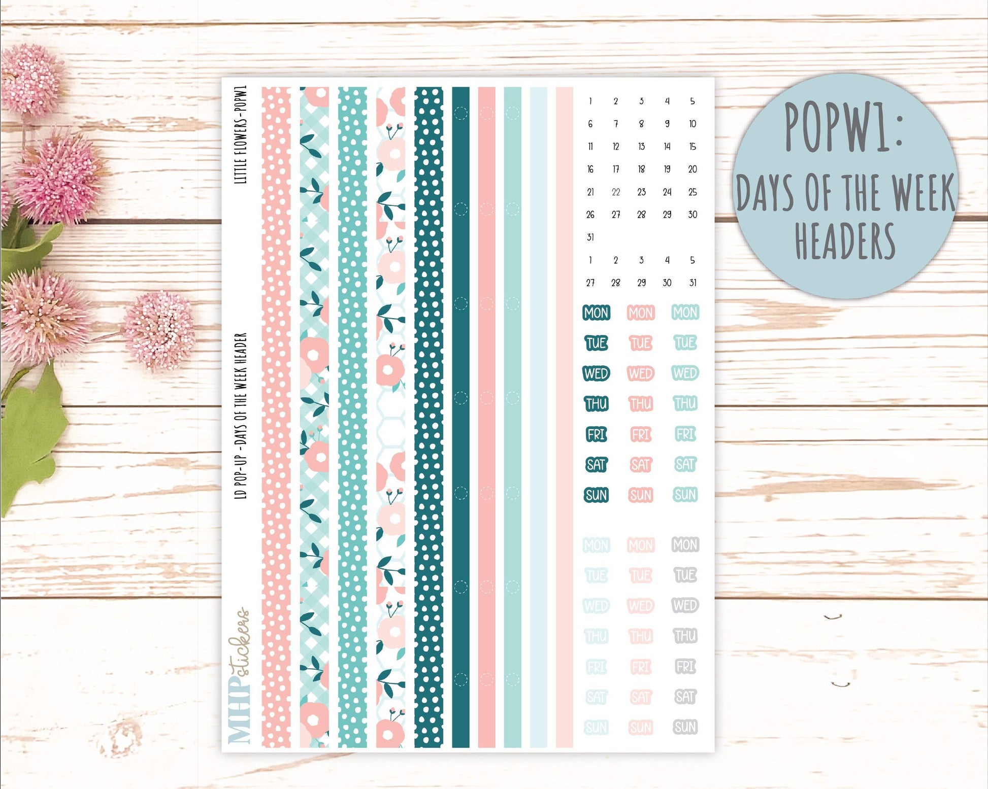 May 2025 Stickers for The Jo Laurel Denise Planner (Formerly Pop-Up Planner) "Little Flowers" || POPLF