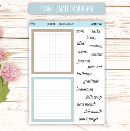 JANUARY Stickers for The Scout Laurel Denise Planner (formerly Portrait Planner). Neutral Color || PN-JAN
