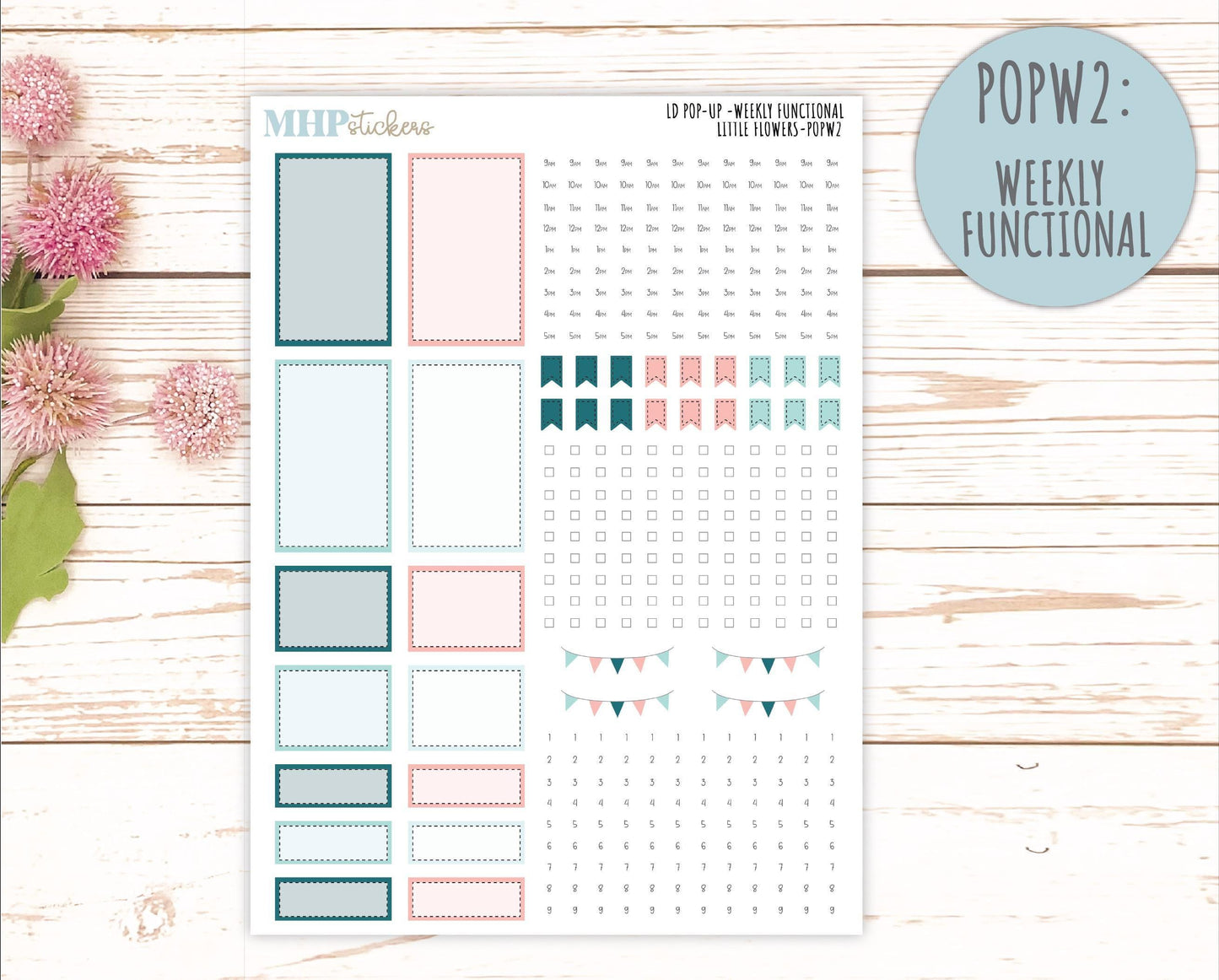 May 2025 Stickers for The Jo Laurel Denise Planner (Formerly Pop-Up Planner) "Little Flowers" || POPLF