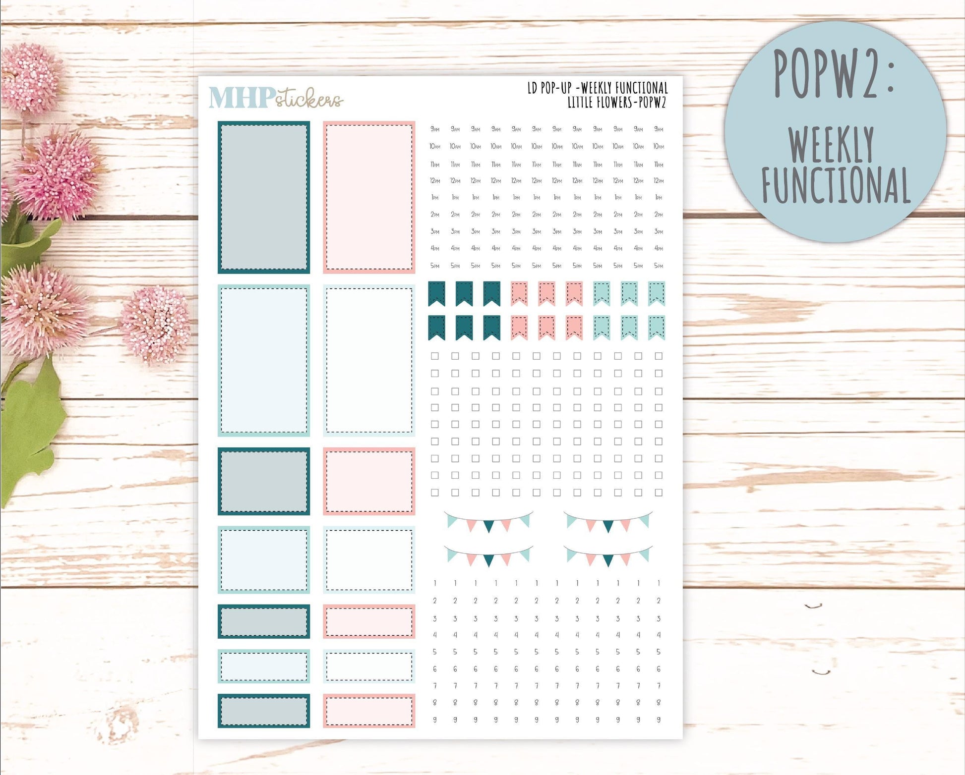 May 2025 Stickers for The Jo Laurel Denise Planner (Formerly Pop-Up Planner) "Little Flowers" || POPLF