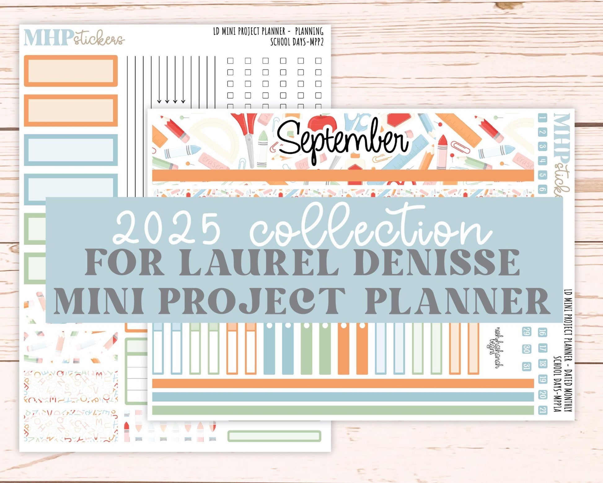 SEPTEMBER 2025 Stickers for The Rose Small Laurel Denise Planner (Formerly Mini Project Planner) "School Days" || MPP