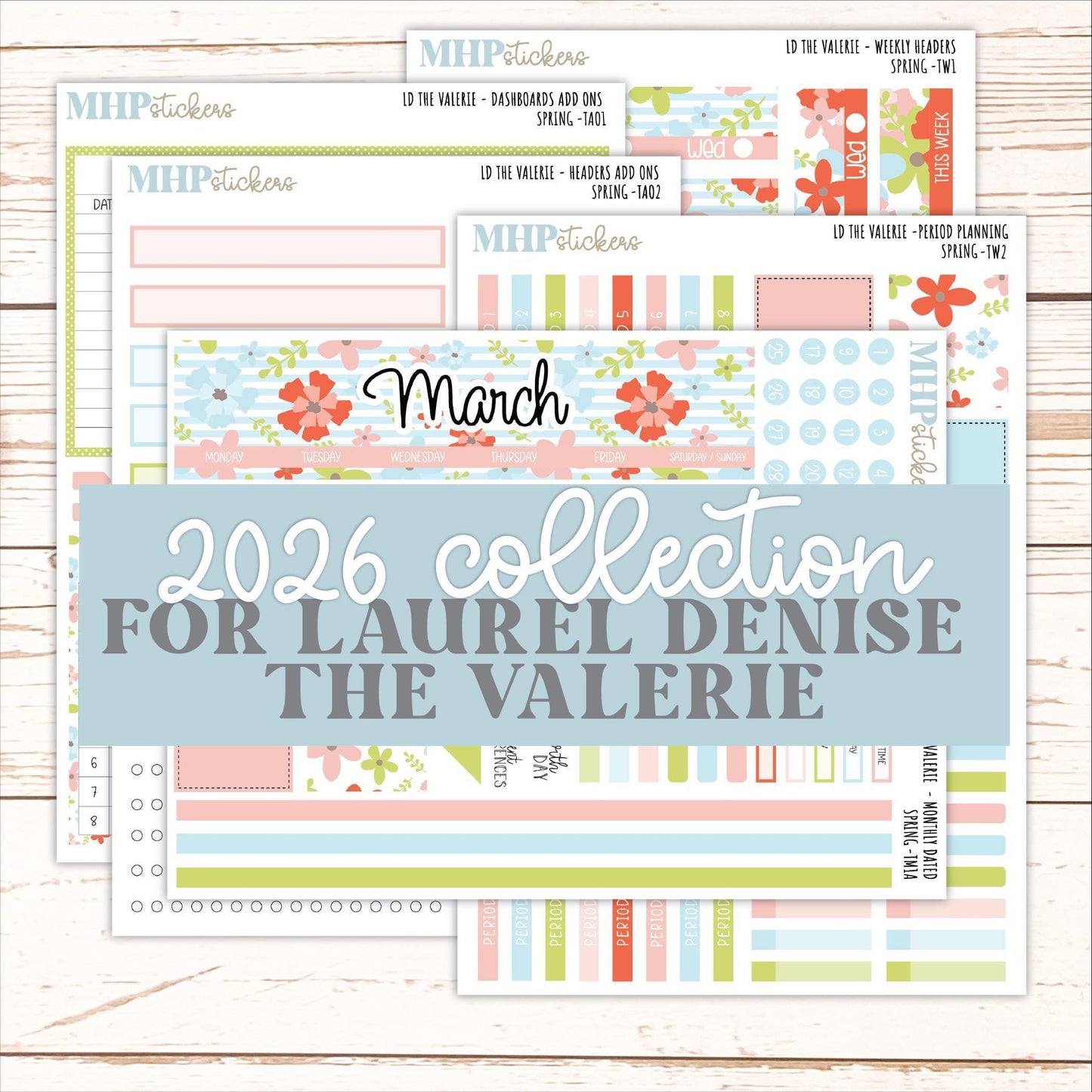 MARCH Stickers for The Valerie Laurel Denise Planner (Formerly Teacher Planner) "Spring" || TC