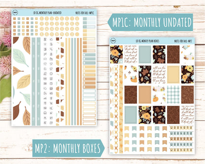 OCTOBER Stickers for Large size Horizontal & Vertical Laurel Denise Planner. (Formerly Original or Standar Size) "Nuts for Fall" || OGNF