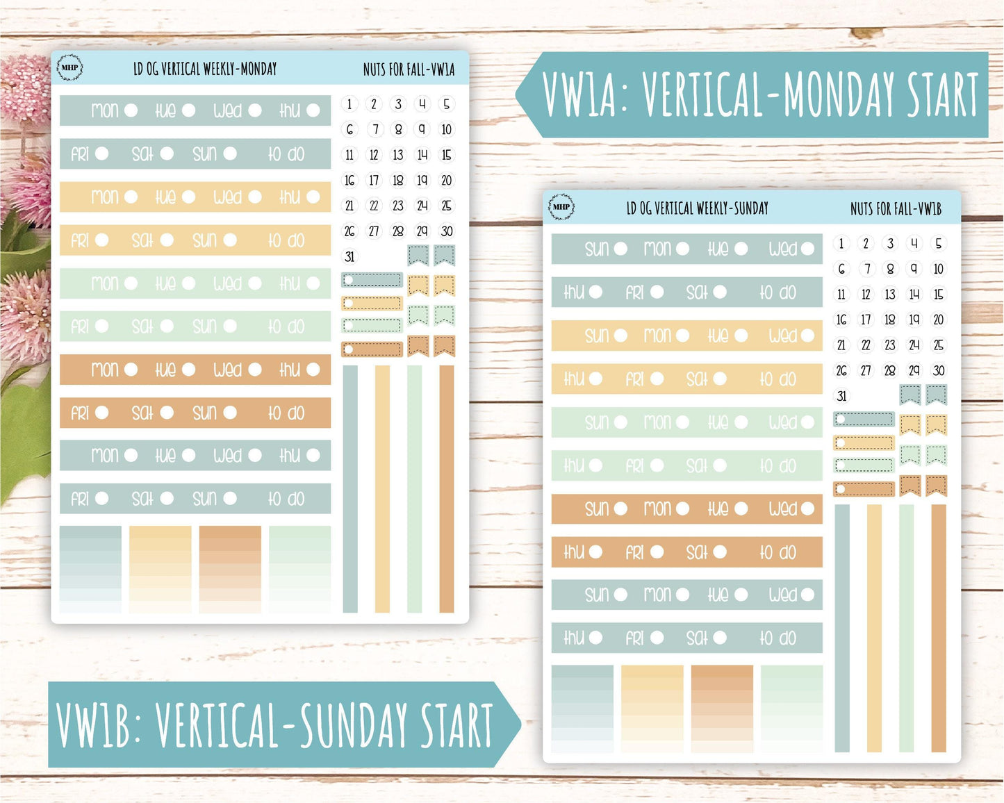 OCTOBER Stickers for Large size Horizontal & Vertical Laurel Denise Planner. (Formerly Original or Standar Size) "Nuts for Fall" || OGNF