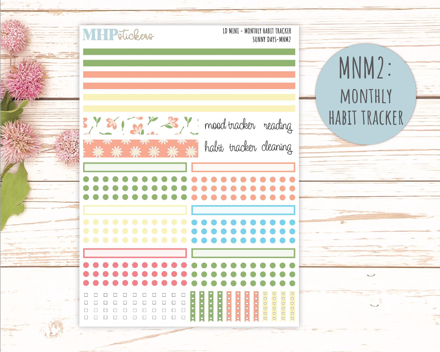 AUGUST 2025 Stickers for Small Horizontal & Vertical Laurel Denise Planners. (Formerly Mini Planner) "Sunny Days" || MNSD