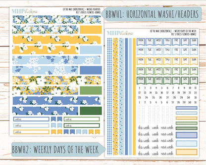 APRIL 2026 Stickers for the Mae & Kristy Laurel Denise Planners (Book Bound Planner) "Bee's Knees Flowers" || BB