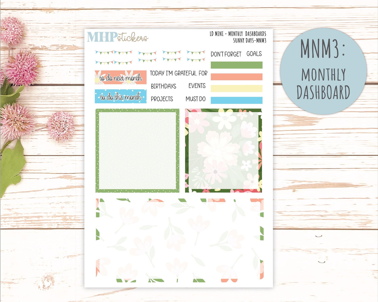 AUGUST 2025 Stickers for Small Horizontal & Vertical Laurel Denise Planners. (Formerly Mini Planner) "Sunny Days" || MNSD