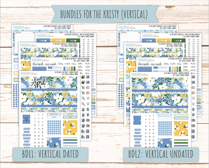 APRIL 2026 Stickers for the Mae & Kristy Laurel Denise Planners (Book Bound Planner) "Bee's Knees Flowers" || BB