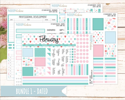 FEBRUARY Stickers for The Valerie Laurel Denise Planner (Formerly Teacher Planner) "Lover's Lane" || TLL