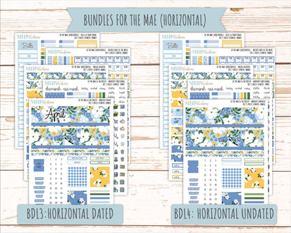 APRIL 2026 Stickers for the Mae & Kristy Laurel Denise Planners (Book Bound Planner) "Bee's Knees Flowers" || BB