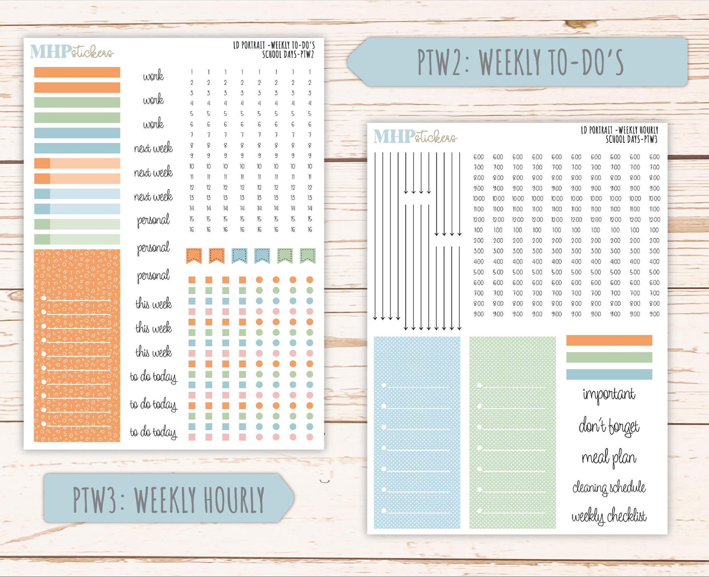 SEPTEMBER 2025 Stickers for The Scout Laurel Denise Planner (formerly Portrait Planner). "School Days" || PT