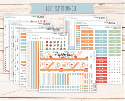 SEPTEMBER 2025 Stickers for The Scout Laurel Denise Planner (formerly Portrait Planner). "School Days" || PT