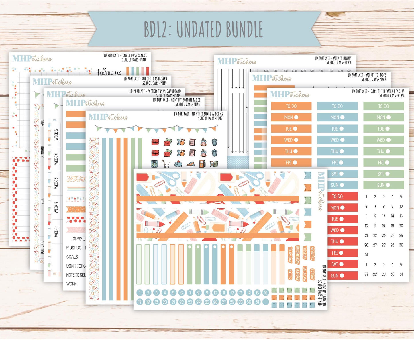 SEPTEMBER 2025 Stickers for The Scout Laurel Denise Planner (formerly Portrait Planner). "School Days" || PT