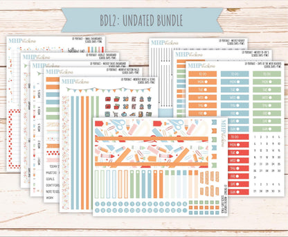 SEPTEMBER 2025 Stickers for The Scout Laurel Denise Planner (formerly Portrait Planner). "School Days" || PT