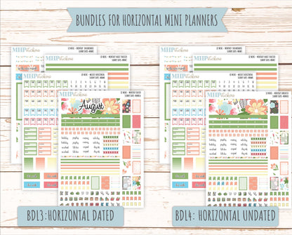 AUGUST 2025 Stickers for Small Horizontal & Vertical Laurel Denise Planners. (Formerly Mini Planner) "Sunny Days" || MNSD