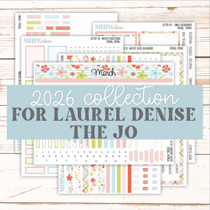 MARCH 2026 Stickers for The Jo, Laurel Denise Planner (Formerly Pop-Up Planner) "Spring" || POP