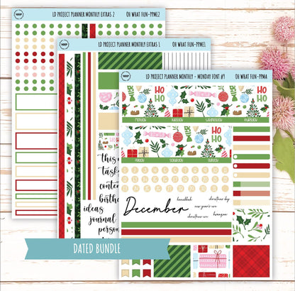 DECEMBER Stickers for The Rose Large Laurel Denise Planner (Formerly Project Planner) "Oh What Fun" || PPWF