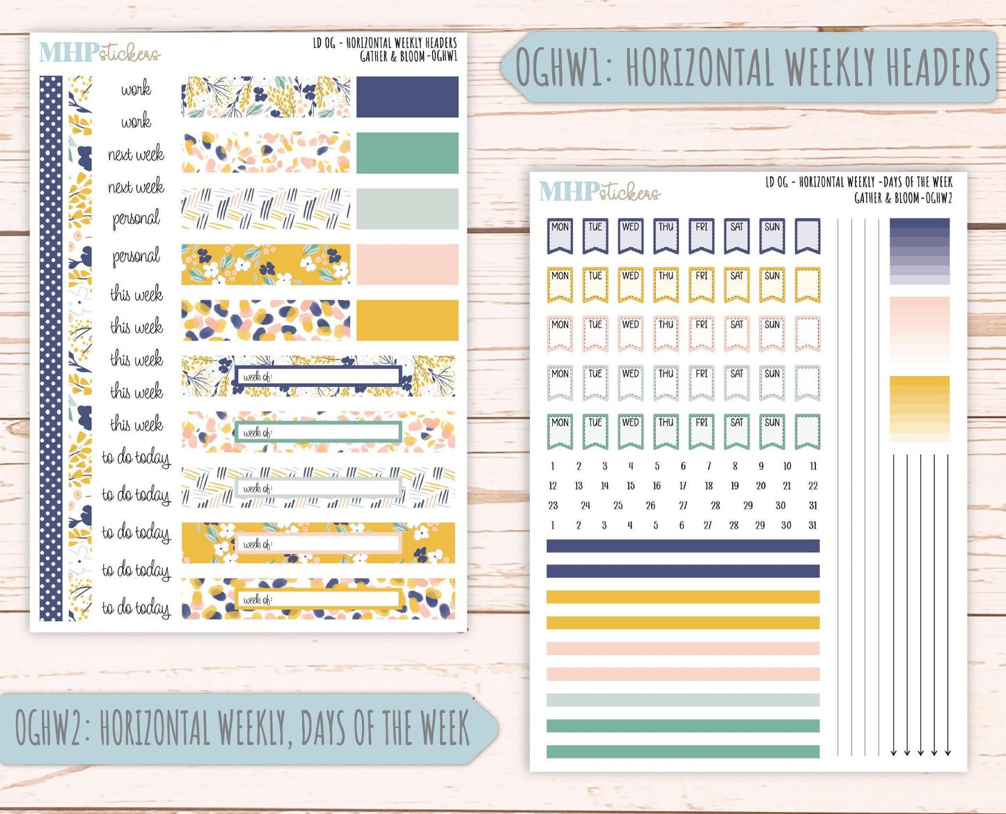SEPTEMBER 2025 Stickers for Large size Horizontal & Vertical Laurel Denise Planners. (Formerly Original Size) "Gather and Bloom" || OG