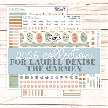 APRIL 2026 Stickers for The Carmen Laurel Denise Planner (Simply Month Planner). "Easter Garden" || C