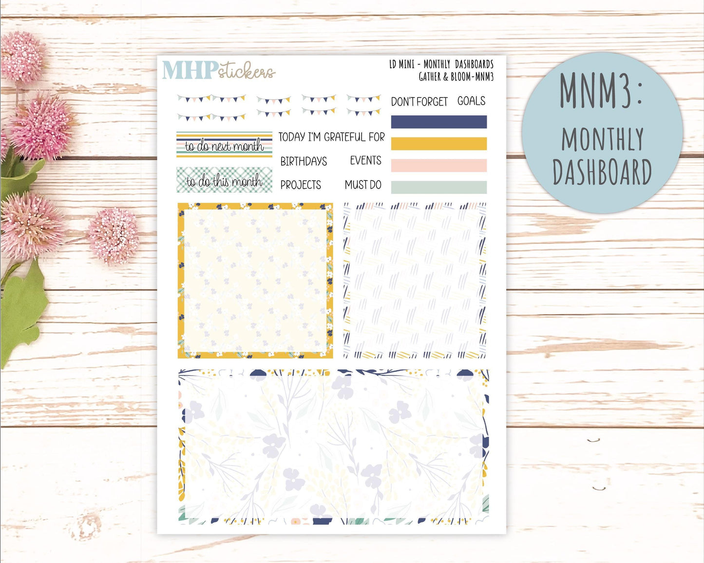 SEPTEMBER 2025 Stickers for Small Horizontal & Vertical Laurel Denise Planners. (Formerly Mini Planner) "Gather and Bloom" || MN