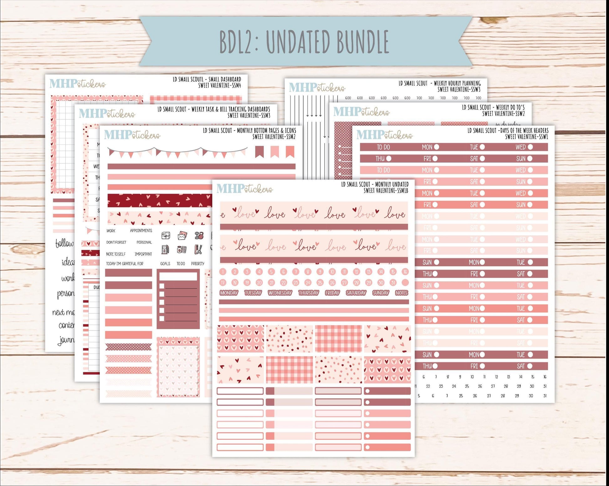 FEBRUARY 2026 Stickers for the Small Scout Planner. For Laurel Denise Planners. "Sweet Valentine" ||SS