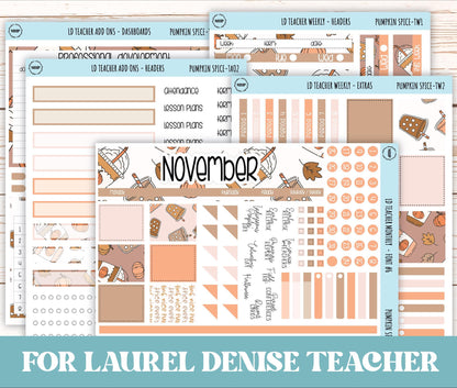 NOVEMBER Stickers for The Valerie Laurel Denise Planner (Formerly Teacher Planner) "Pumpkin Spice" || TPS