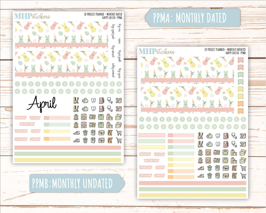 APRIL Stickers for The Rose Large Laurel Denise Planner (Formerly Project Planner) "Happy Easter" || PPHE