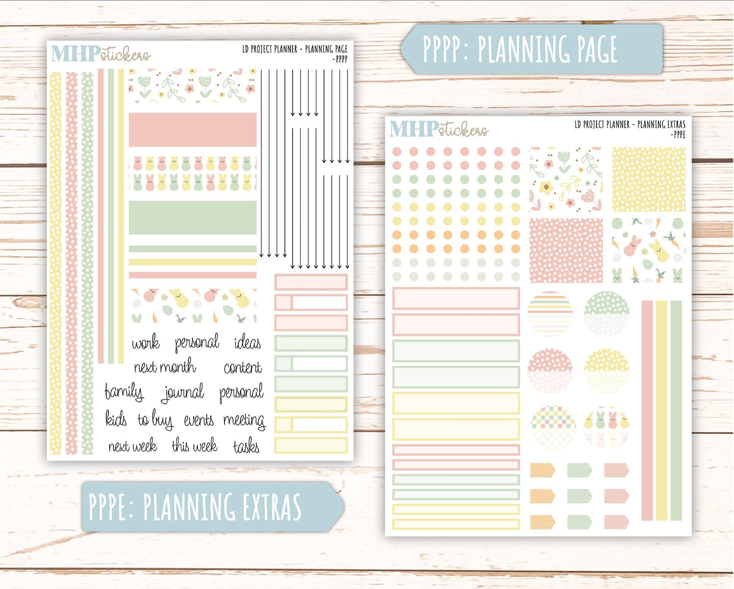 APRIL Stickers for The Rose Large Laurel Denise Planner (Formerly Project Planner) "Happy Easter" || PPHE