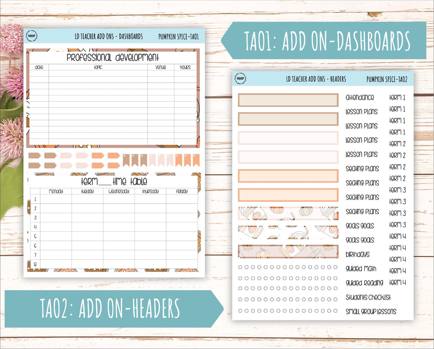 NOVEMBER Stickers for The Valerie Laurel Denise Planner (Formerly Teacher Planner) "Pumpkin Spice" || TPS