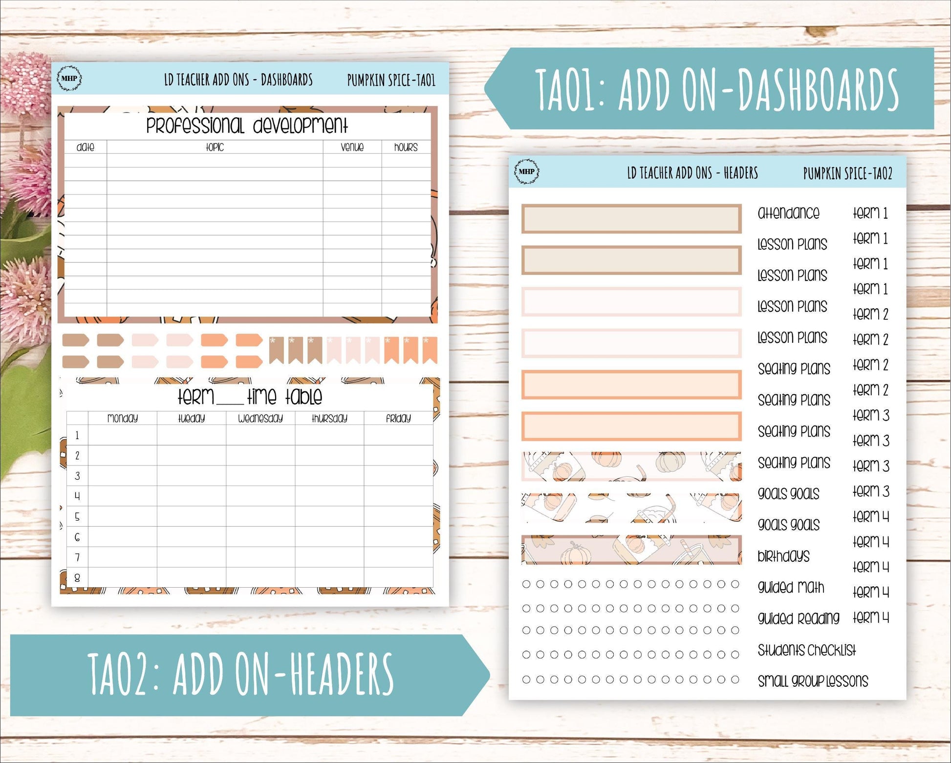 NOVEMBER Stickers for The Valerie Laurel Denise Planner (Formerly Teacher Planner) "Pumpkin Spice" || TPS