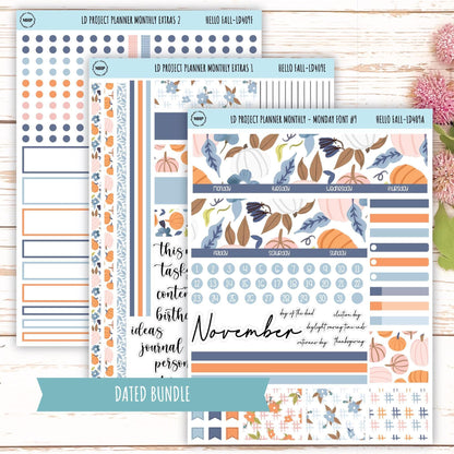 NOVEMBER Stickers for The Rose Large Laurel Denise Planner (Formerly Project Planner) "Hello Fall" || LD409HF