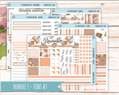NOVEMBER Stickers for The Valerie Laurel Denise Planner (Formerly Teacher Planner) "Pumpkin Spice" || TPS