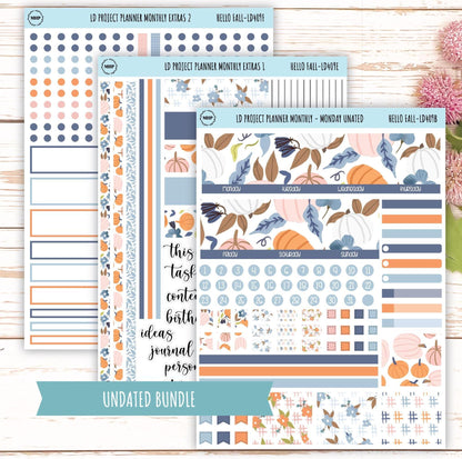 NOVEMBER Stickers for The Rose Large Laurel Denise Planner (Formerly Project Planner) "Hello Fall" || LD409HF