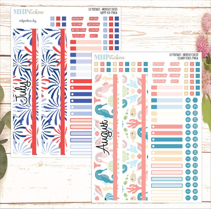 12 Monthly Sheet Set for Laurel Denise PORTRAIT Planner. 2025 Designs || LD417
