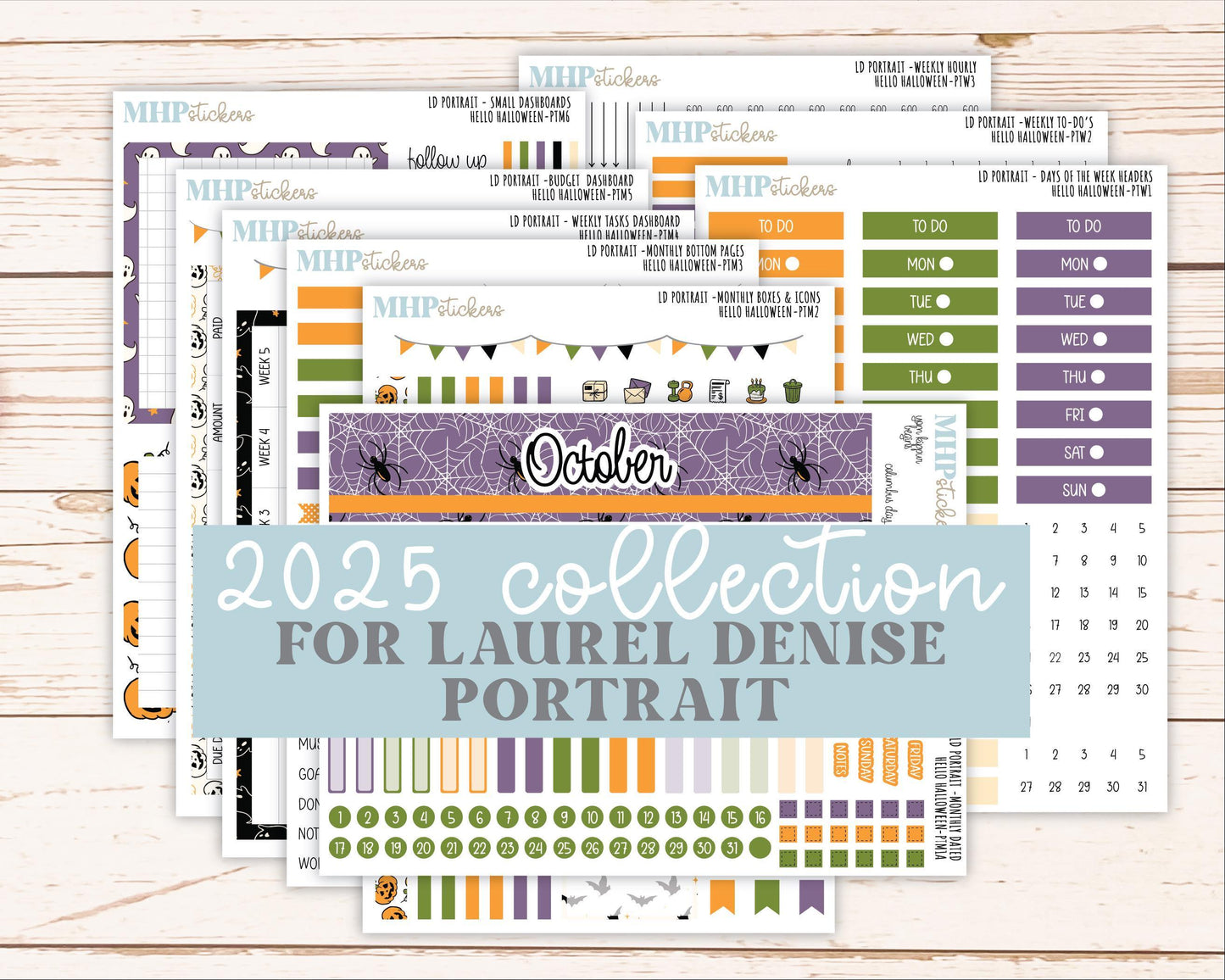 OCTOBER 2025 Stickers for The Scout Laurel Denise Planner (formerly Portrait Planner). "Hello Halloween" || PT