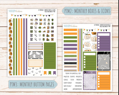 OCTOBER 2025 Stickers for The Scout Laurel Denise Planner (formerly Portrait Planner). "Hello Halloween" || PT