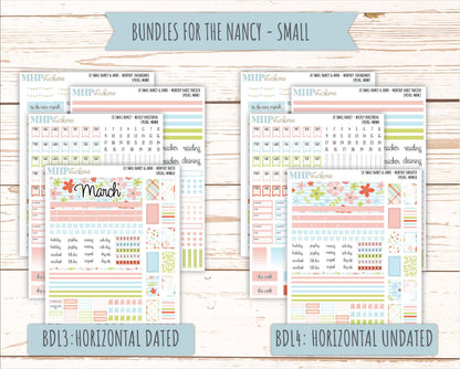 MARCH 2026 Stickers for Small Nancy & Anne Laurel Denise Planners. (Formerly Mini Planner) "Spring" || MN