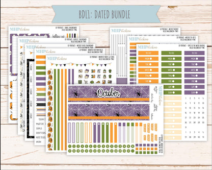 OCTOBER 2025 Stickers for The Scout Laurel Denise Planner (formerly Portrait Planner). "Hello Halloween" || PT